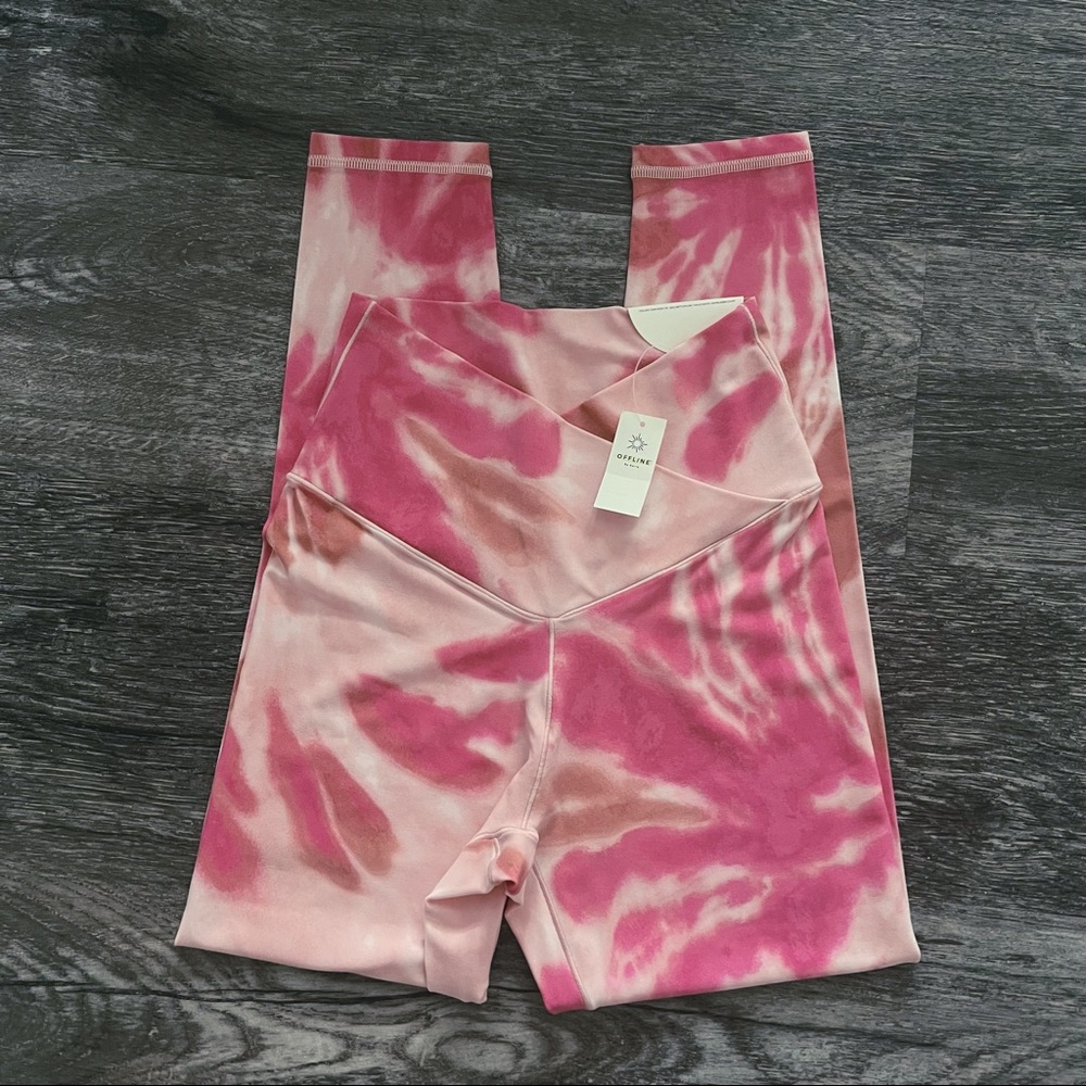 NWT High Waisted Tie Dye Crossover Leggings